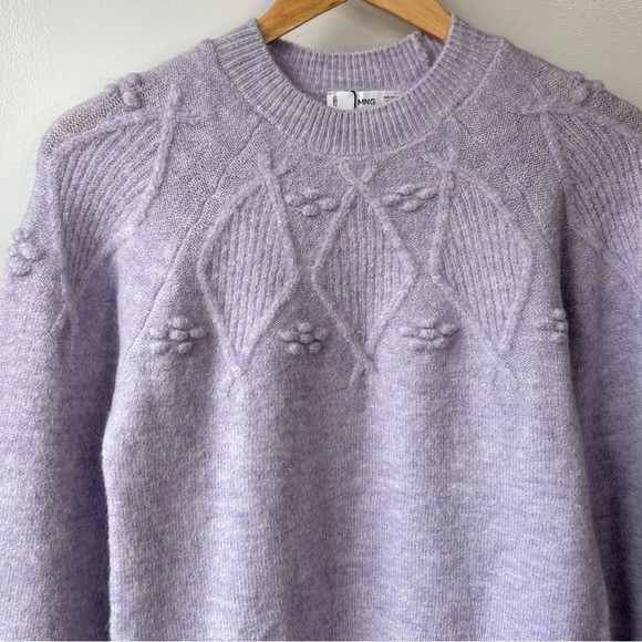 Mango Sweaters - Nwt Mango Textured Embroidered Sweater Lavender